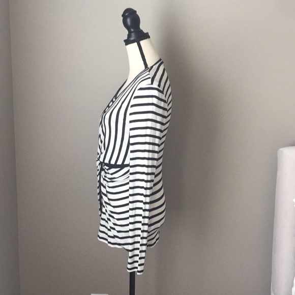Michael Kors Black and White Stripe Top NWOT - Picture 3 of 5